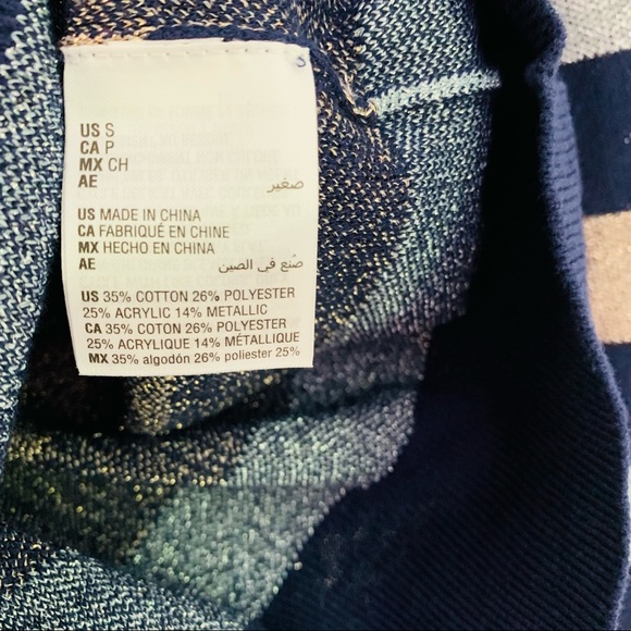 Maison Jules Metallic Stripe Knit Sweater Top - Picture 4 of 5